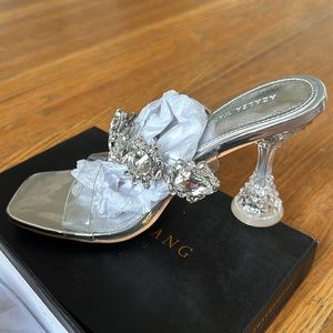 Azalea Wang silver heels. Worn once.
